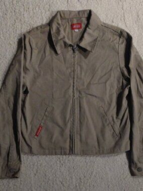Dickies Boys Large Tan Khaki Beige Lightweight Mechanic Eisenhower Jacket